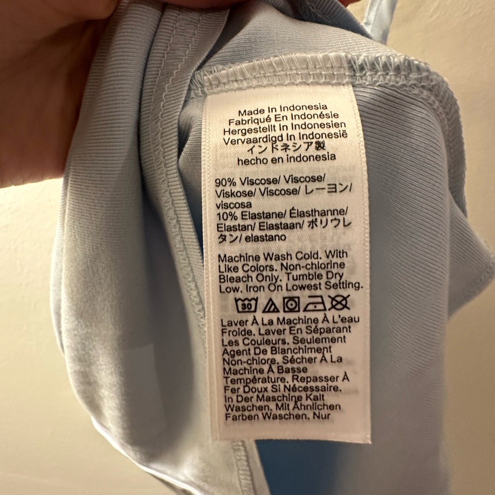 J. Crew Light Blue “Refined Rib Satin Trim” Top - Picture 3 of 3